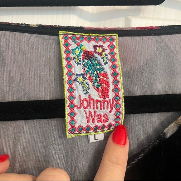 Johnny Was Killani floral velvet top Large - Picture 3 of 6